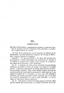 1854-02-15 Real decreto, suprimiendo los pasaportes y pases para transitar de un punto a otro de la Península_Página_1