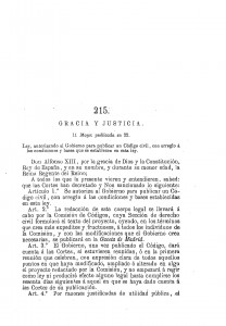1888-05-11 Ley, autorizando al Gobierno para publicar un Código civil, con arreglo á las condiciones y bases que se establecen en esta ley_Página_01