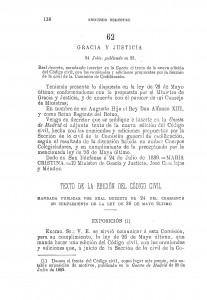 1889-07-24 Real Decreto, mandando insertar en la Gaceta el texto de la nueva edición del Código civil, con las enmiendas y a la Comisión de Codificación_Página_001