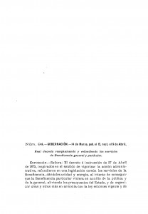 1899-03-14 Real Decreto, reorganizando y refundiendo los servicios de Beneficencia General y Particular_Página_01