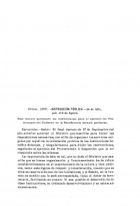 1913-07-24 Real Decreto, aprobando las instrucciones para el ejercicio del Protectorado del Gobierno en la Beneficencia docente particula_Página_01
