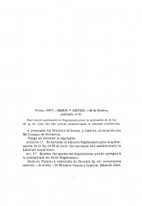 1914-10-28 Real Decreto,  aprobando el Reglamento para la aplicación de la ley de 23 de Julio del año actual, estableciendo la libertad condiciona_Página_01