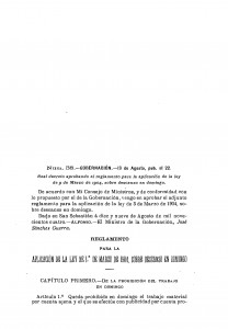 1904-08-19 Real Decreto, aprobando el Reglamento para la aplicación de la ley de 9 de Marzo de 1904, sobre descanso en domingo_Página_1