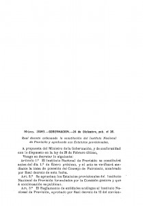 1908-12-24, Real Decreto, ordenando la constitución del Instituto Nacional de Previsión y aprobando sus Estatutos provisionales_Página_01