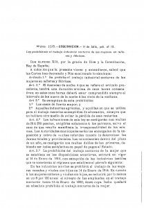 1912-07-11 Ley,  prohibiendo el trabajo industrial nocturno de las mujeres en talleres y fábricas_Página_1