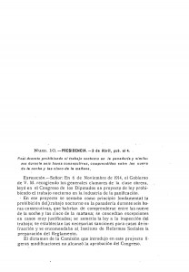 1919-04-03 Real decreto, prohibiendo el trabajo nocturno en la panadería y similares durante seis horas consecutivas, comprendidas entre las nueve de la noc_Página_1