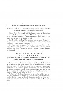 1926-02-10 Real orden, aprobando el Reglamento provisional para el régimen de las Sociedades de asistencia pública médicofarmacéutica_Página_1