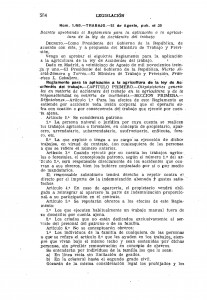 1931-08-25 Decreto, aprobando el Reglamento para la aplicación a la agricultura de la ley de Accidentes del Trabajo_Página_01