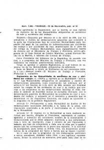 1931-11-20 Decreto, aprobando el Reglamento al cual habrán de sujetarse los de las Mutualidades obligatorias de accidentes de mar y accidentes del trabajo_Página_1