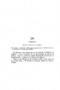 1859-07-20 Real decreto, aprobando el Reglamento General para la Administración y el Régimen de la Instrucción Pública_Página_01