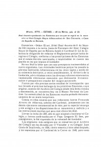 1919-03-20 Real Decreto, aprobando los Estatutos por los que se regirá en lo sucesivo el Real Colegio Albornociano de San Clemente, o Casa de España en Bolonia_Page_1