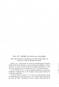 1920-04-28 Real Decreto, aprobando el Reglamento del Real Colegio Mayor de Albornoz, o Casa de España en Bolonia_Page_01