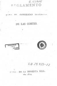 1810 REGLAMENTO GOBIERNO INTERIOR CORTES