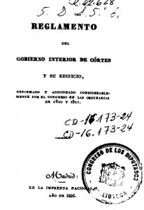 1820-1821 REGLAMENTO GOBIERNOS INTERIOR CORTES  IMPRESO EN 1836