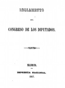 1847 REGLAMENTO GOBIERNO INTERIOR  CONGRESO